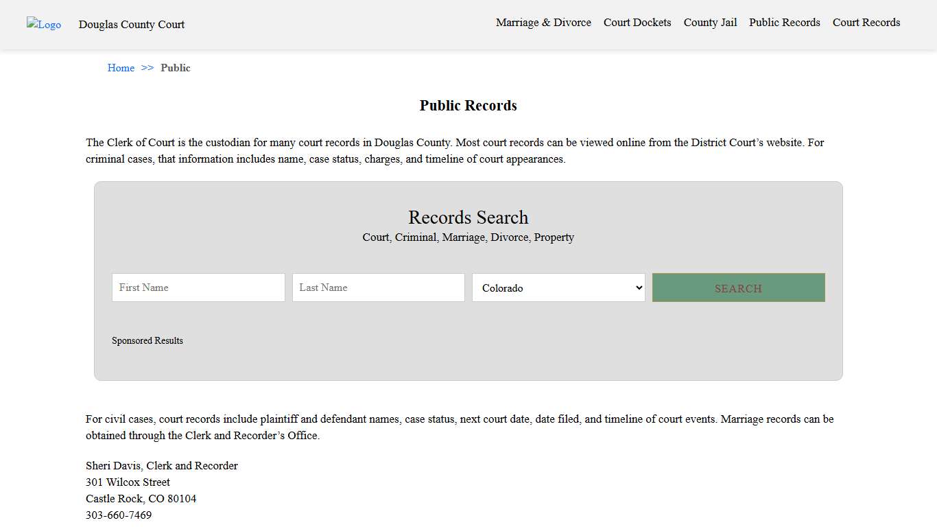 Public Records Douglas County Court