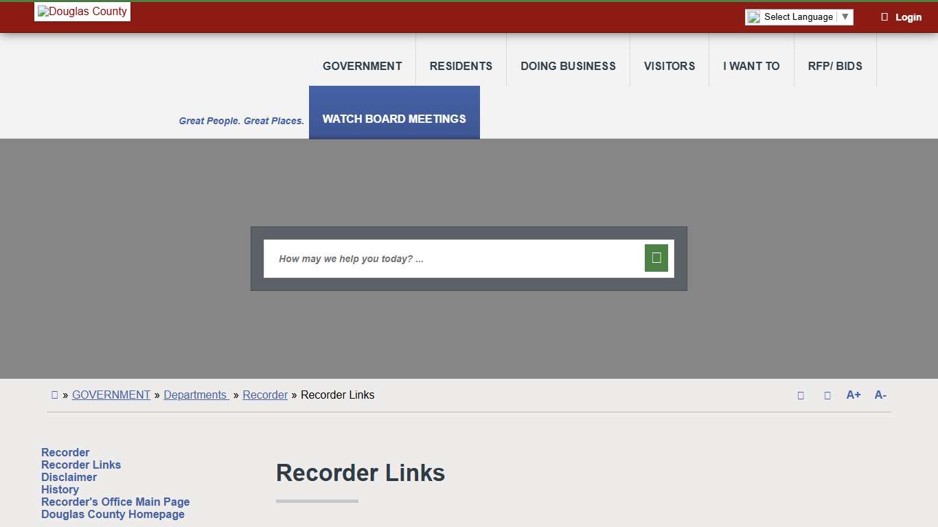 Recorder Links - Douglas County, Nevada